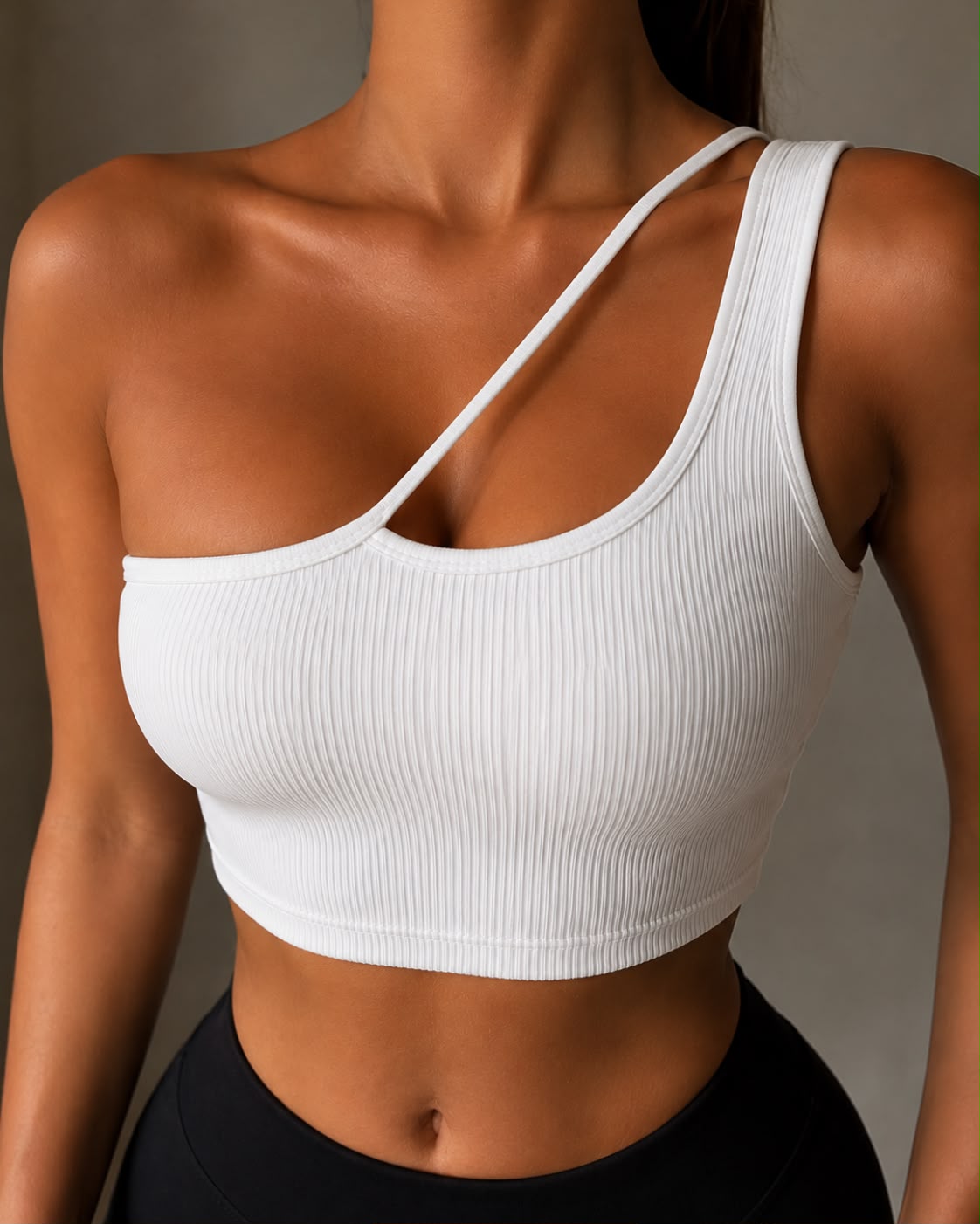 Top One Shoulder Ribbed